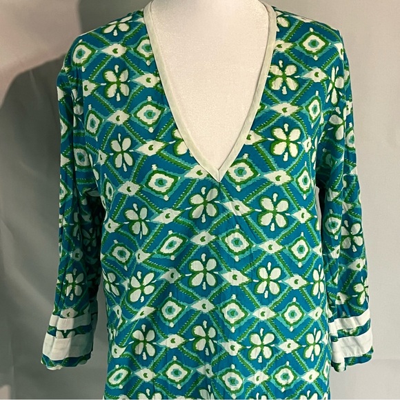 Peppermint Other - Peppermint Bay Vibrant Floral V-Neck Beach Cover Up Top Travel Vacation Large